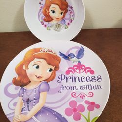 Sophia The First Plastic Plate And Bowl