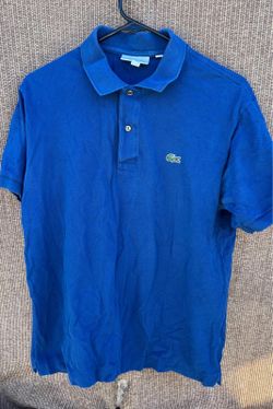 Lacoste Shirt Men’s Sz M Blue Classic Fit Short Sleeve Collared Golf Normcore