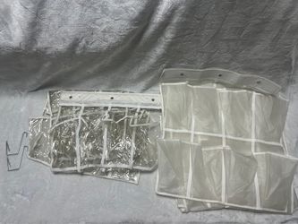 2 white clear 24 pocket hanging shoe organizer storage 48 total