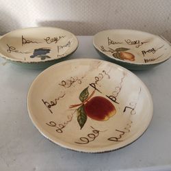 Three 10"  Pasta Bowls