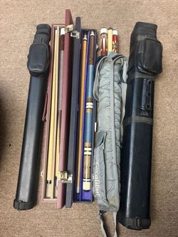 Pool Cue Collection with Cases