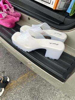 Clear heels, sandals