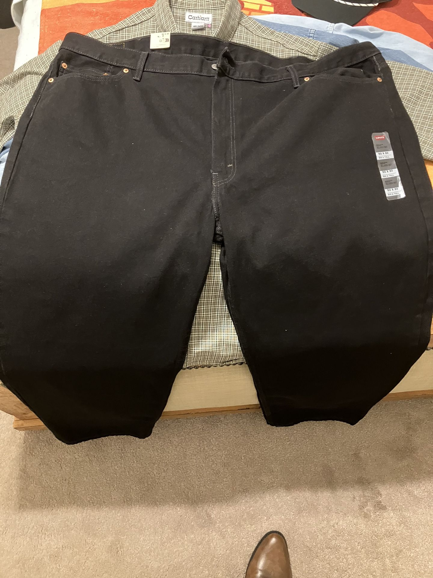 MEN'S 550 LEVI'S RELAXED FIT SIZE 50X32 5 POCKET DESIGN BLACK NWT Big&Tall