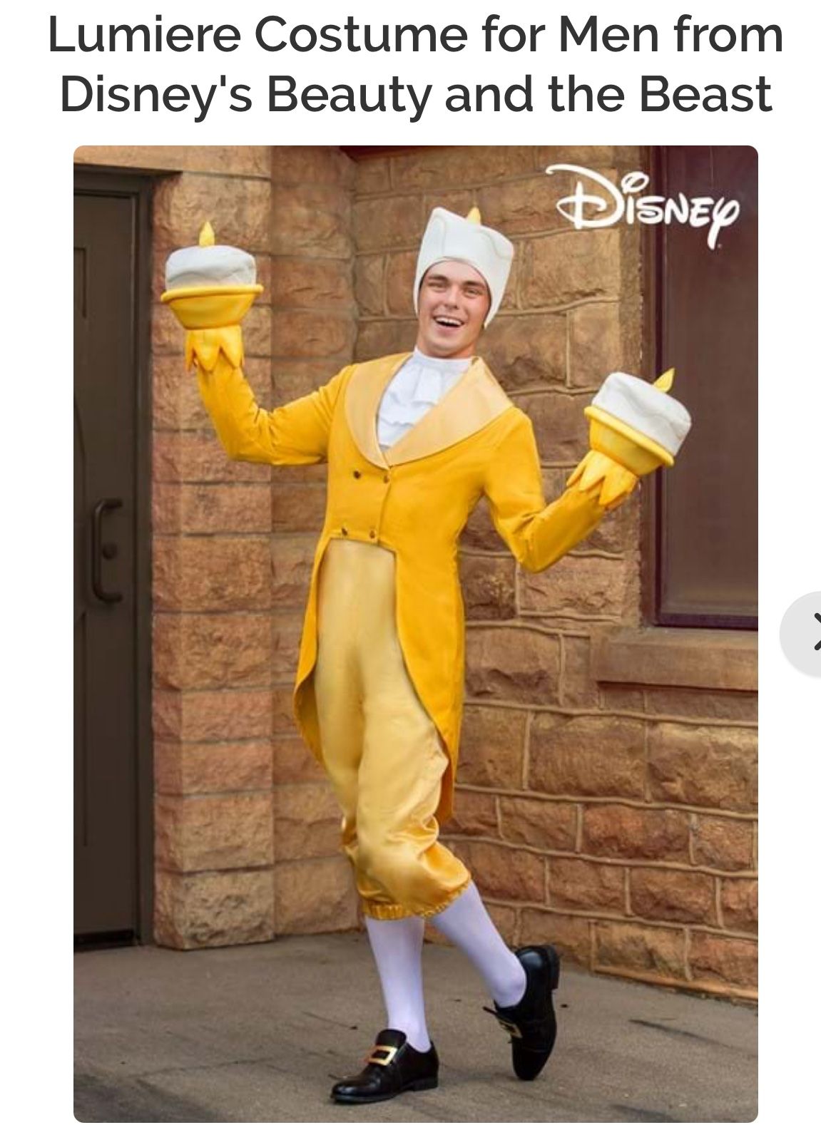Lumiere Costume for Men from Disney's Beauty and the Beast