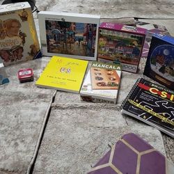 9 Puzzles And Toys,including Mancala