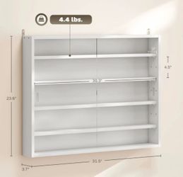 HOMCOM 5-Tier Display Cabinet with 2 Glass Doors/ Adjustable Shelves