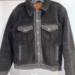 Levi’s Sherpa Denim Big E Modern Jacket Ladies Small 