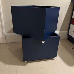 Pair of Wood Bins On Wheels