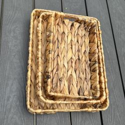 Water Hyacinth Trays Set Of 3