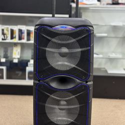 Bluetooth Portable DJ Speaker with dual 12" woofers