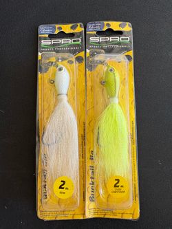 Spro Bucktail Jigs Glow 2 oz., white glow & chartreuse