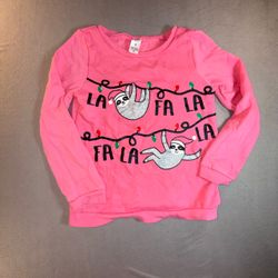 Kids Christmas Sloth Graphic Sweatshirt Size 8