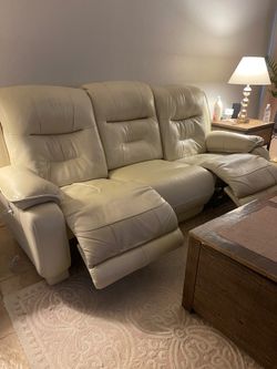 Three Place Recliner Leather Sofa