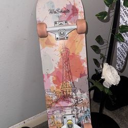 Cute Pink Paris Skateboard