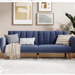 Blue Convertible Sleeper Sofa 