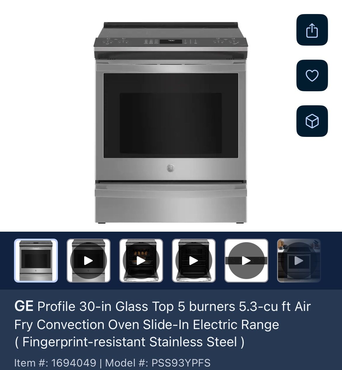 GE Profile 30-in Glass Top 5 burners
