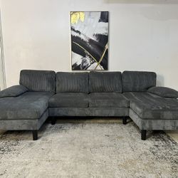 Gray 4-Seater U-Shape Sectional Couch