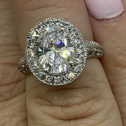 Real Solid 14kt Gold And CZ Ring Really Nice!