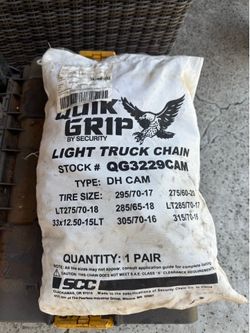 Quik Grip QG3229CAM Light Truck Snow Tire Chains – Fits 33x12.50-15LT & More