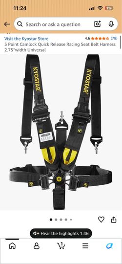 Kyostar 5-Point Racing Safety Harness – Camlock Quick Release