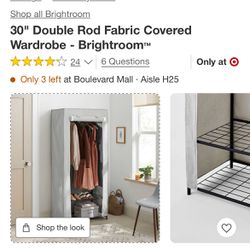 30" Double Rod Fabric Covered Wardrobe - Brightroom™