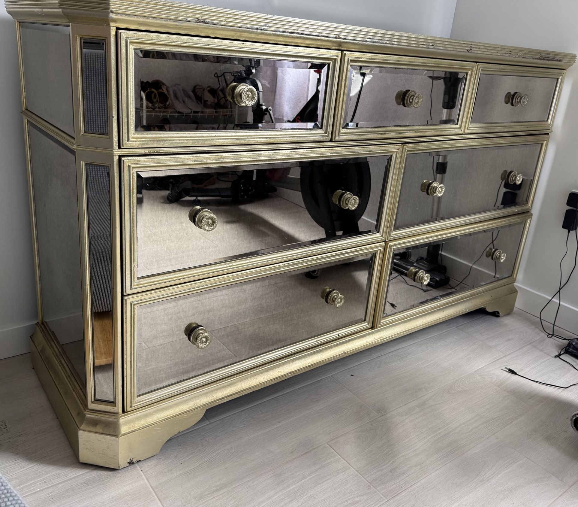 Macy’s Marquis Gold Mirrored Dresser