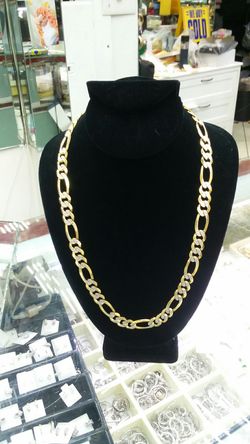 14k Gold figaro link diamond cut 24inc 111.6 grams