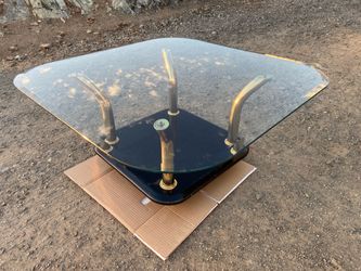 Vintage Postmodern  Karl Springer Style Brass Tusks Coffee Cocktail Table MCM