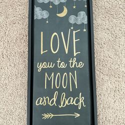 Black And Gold Picture “Love You To The Moon And Back”