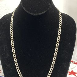 S925 Textured Curb Necklace 