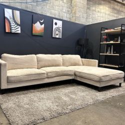 Living Spaces Cosmos Sectional Sofa with Chaise - Delivery Available!