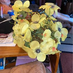 Artificial Flowers 10”x10”  Yellow Pot