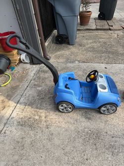Step2 Whisper Ride II Kids Blue Push Car and Ride on Toy for Toddlers