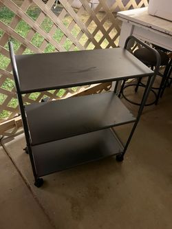 Rolling metal cart