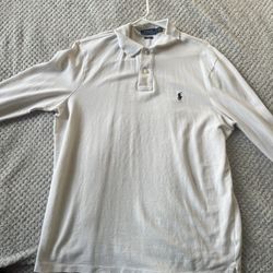 White Mesh Polo Ralph Lauren Shirt Medium 