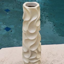 Vase ModerLuxury Fancy Abstract White Tall Flower Vase Thessaly Ceramic Planter Irregular Contemporary Textured Floor Vase Round Cylindrical