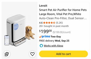 Smart Pet Air Purifier for Home Pets Large Room / Purificador de Aire para Mascotas LEVOIT