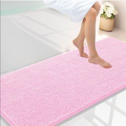 Smiry Luxury Chenille Bathroom Rugs 59x24, Extra Soft and Absorbent Shaggy Bath Mat, Machine Washable, Non-Slip Plush Carpet Runner for Tub, Shower, a