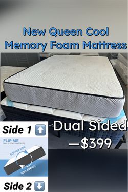 New Queen Cool Memory Foam Mattress(Dual Sided)