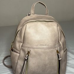 Women’s Mini Luxury Backpack – Brown with Gold Accents & Leopard Print Interior