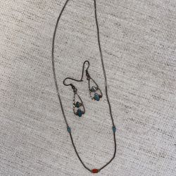 Navajo Necklace And Earrings
