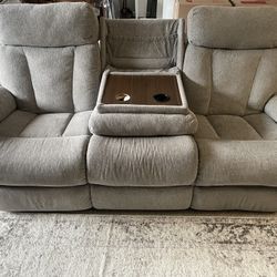 Mitchiner Manual Reclining Sofa with Drop Down Table