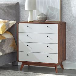 New Mid Century Modern 4 Drawer Chest Dresser(New In A Box)