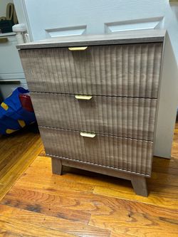 3-Drawer Nightstand with Gold Handles