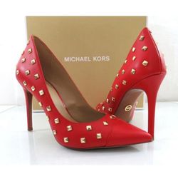 Michael Kors Red Studded Stiletto Pumps