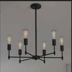 SiyLieu 6-Light Black Farmhouse Chandelier