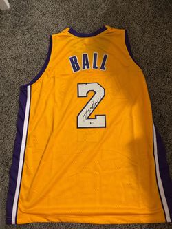 Lonzo Ball Autographed Signed LA Lakers Jersey Gold Beckett Authenticated