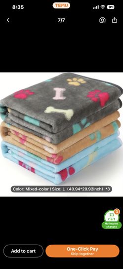Set If 3 Doggie Blankets