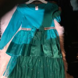 Girls Aqua Blue Dress