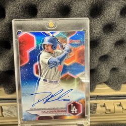 Dalton Rushing 2023 Bowman's Best Blue Refractor Auto /150 LA Dodgers B23-DR